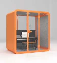 High Quality Acoustic Quiet Sound absorbing Aluminum White Soundproof Office Cabin For Meeting