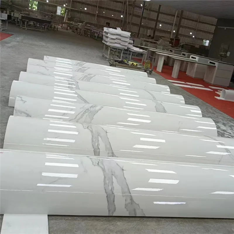 YDSTONE керамическая плитка для украшения поверхности Глянцевая Горячая гибкая белая плита из спеченного камня