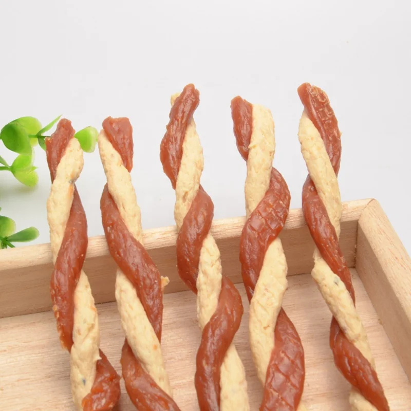 Wholesale Dog Treats Supplier High Quality Healthy Dry Dog Food OEM/ODM Beef Polock Twist Stick Pet Snacks