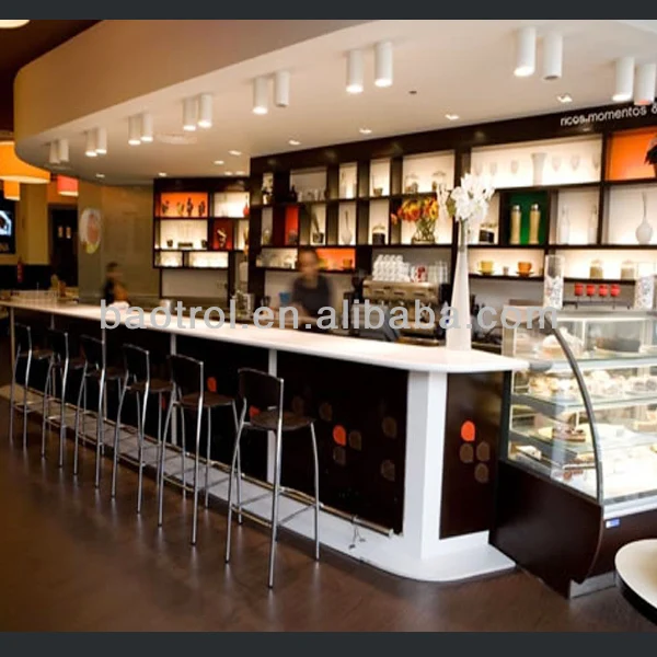 restaurant boat shape cafe bar counter design for sale
