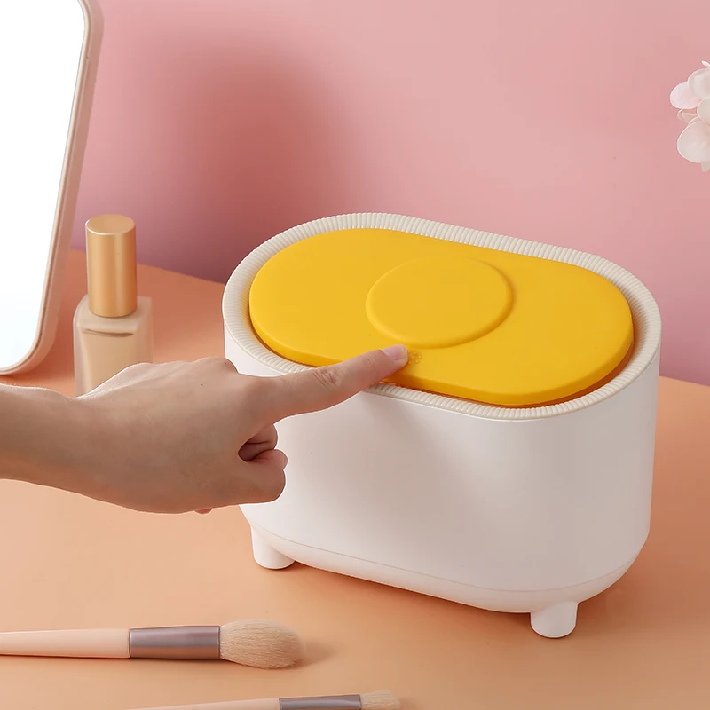 car desktop trash bin recycle waste bin compression trash can with lid