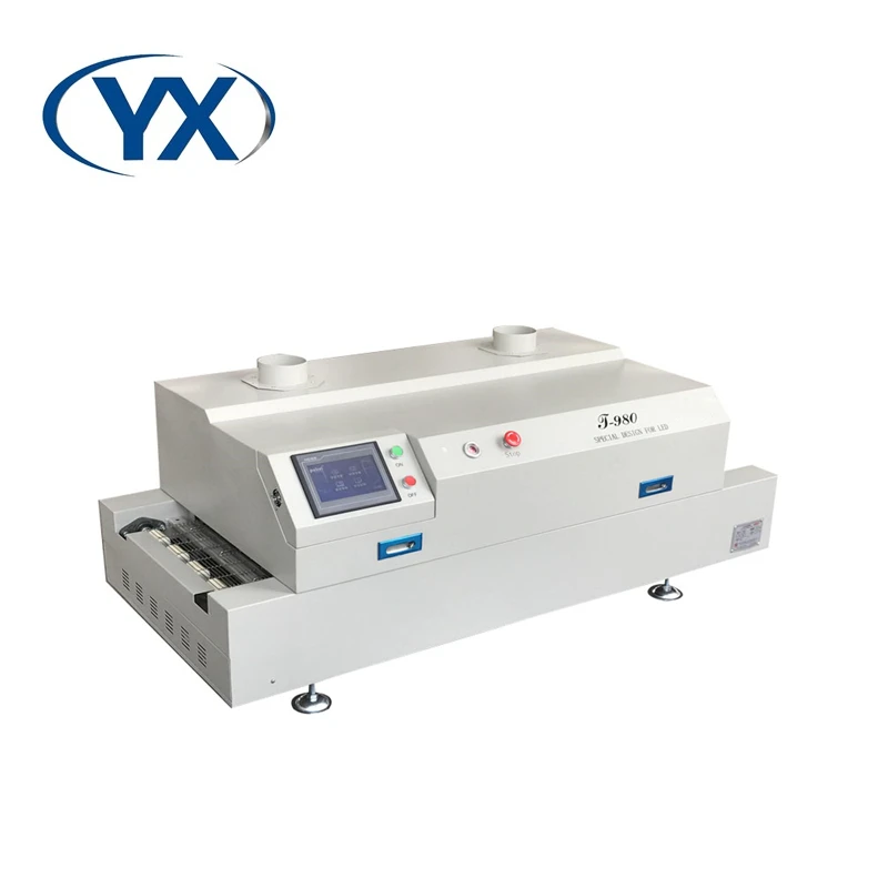 SMT Монтажная линия T980 настольная SMD инфракрасная конвейерная лента горячего воздуха духовая печь для пайки 8 нагревательных зон