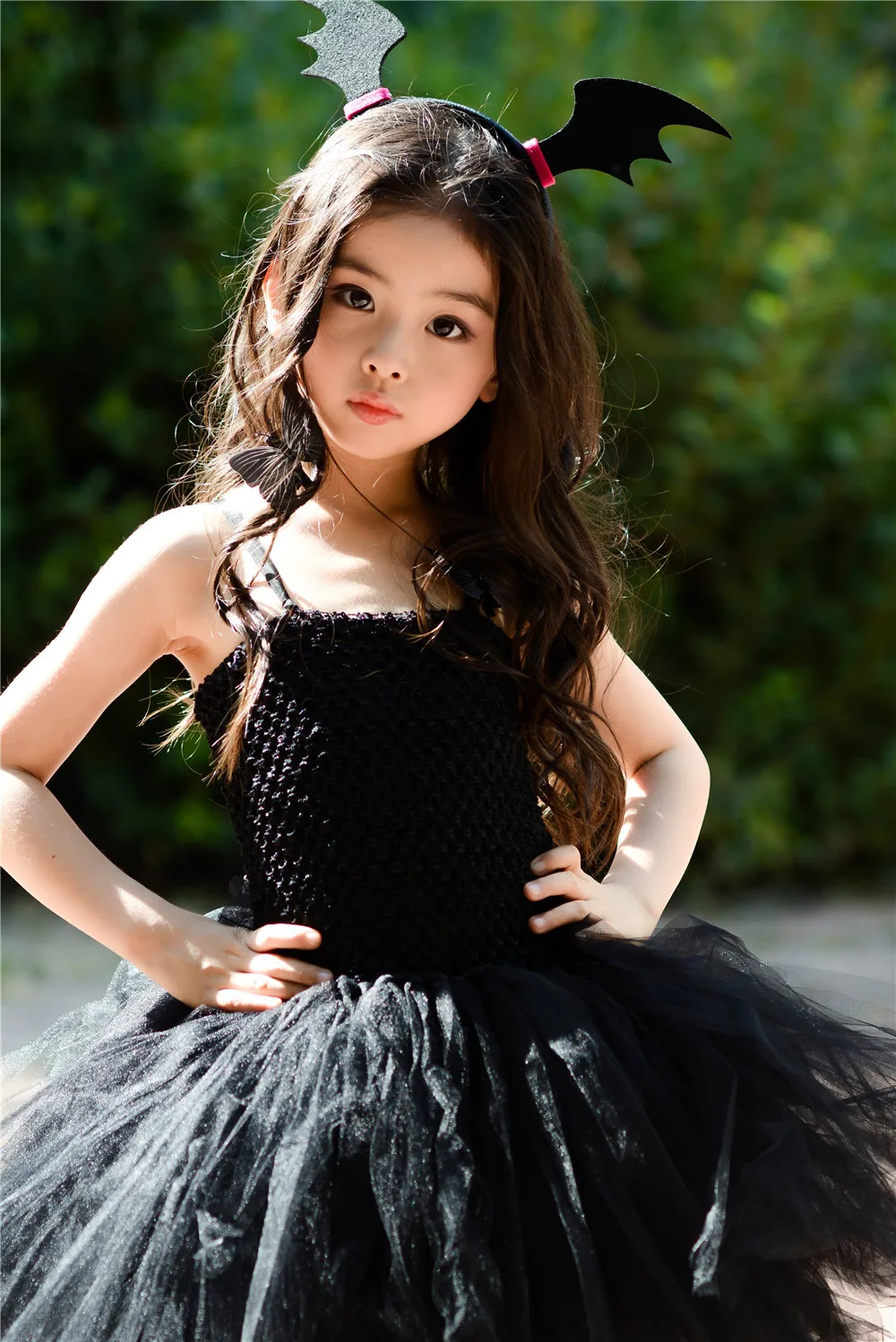 Kids Girl Halloween Dress Little Black Vampire Cosplay Children Kids Party Fashion Clothes Tutu Dresses For Girls