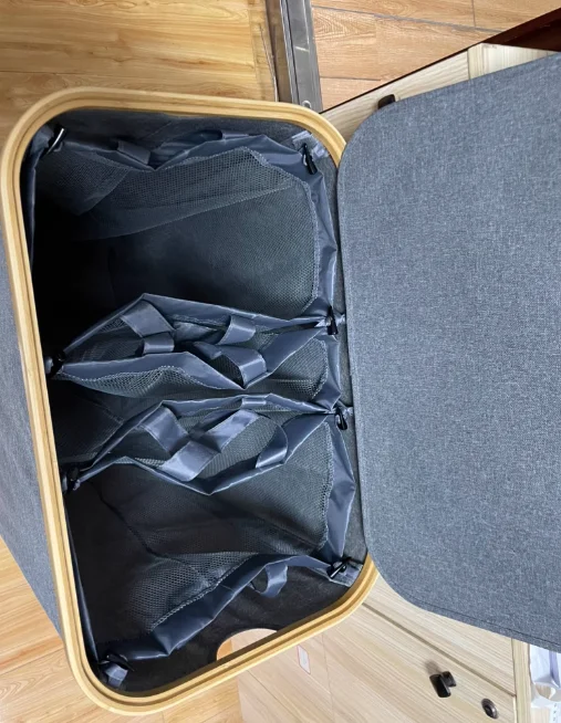 Returnable bottle bin folding Storage Basket  grey wicker storage basket with lid