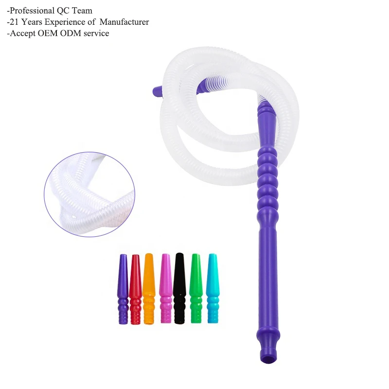 Multiple Colors New Plastic Environmental Friendly Pipe Wholesale Shisha Disposable Hookah Hose