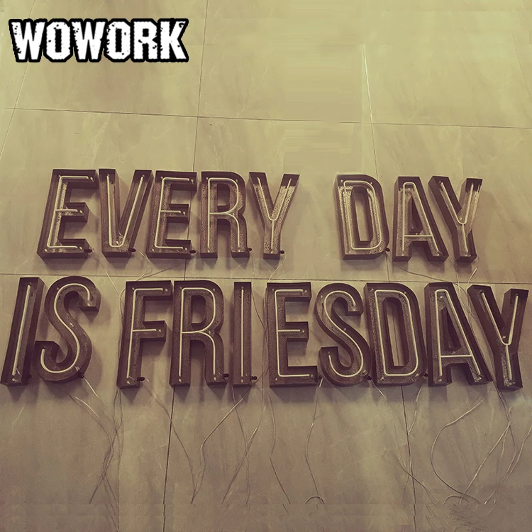 2021 год WOWORK fushun оптовая продажа светодиодная Водонепроницаемая винтажная ржавая Металлическая лампа для бара кофейни