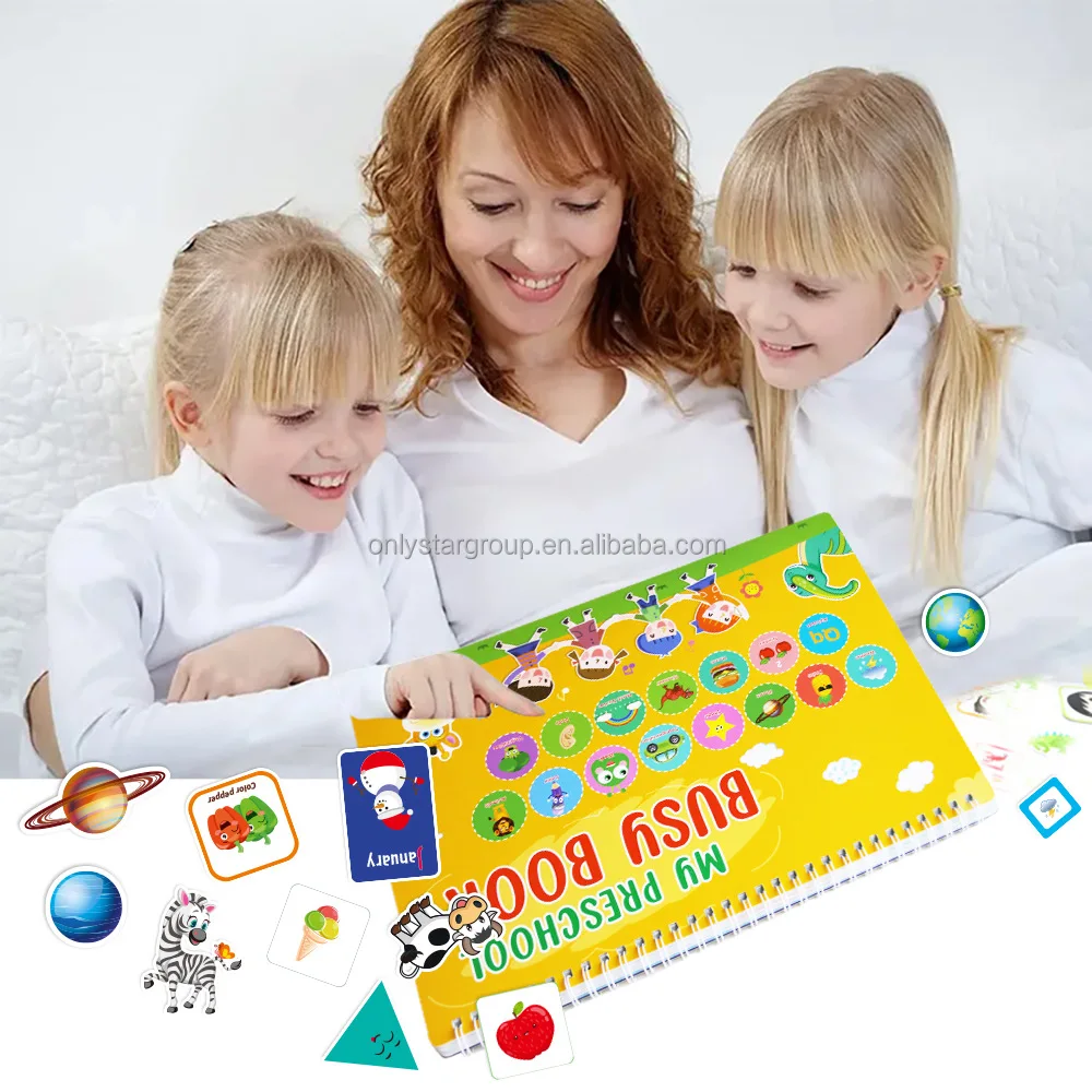 My Busy Book for Toddlers Preschool Activity Educational ABC Number Colors Shape Learning With 8 Erasable Color Pen