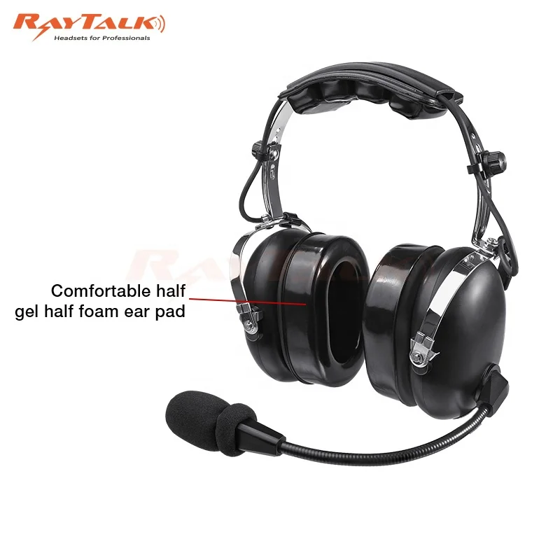 GA use dual plugs noise canceling aviation headset for pilot