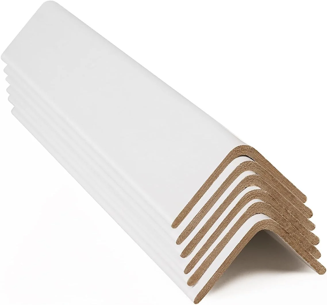 White Pallet Corner Protectors, Paper Angle Boards, Cardboard Edge Protectors for Shipping
