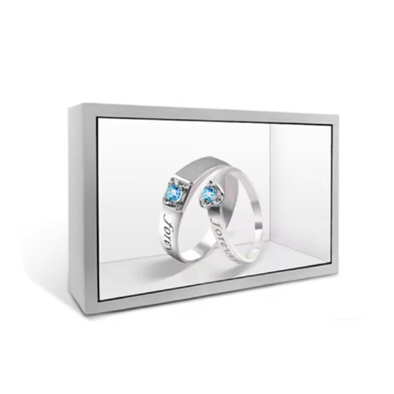 65 inch Transparent LCD Display Box with Interactive Touch Showcase/ Hologram Boxes advertising display screen