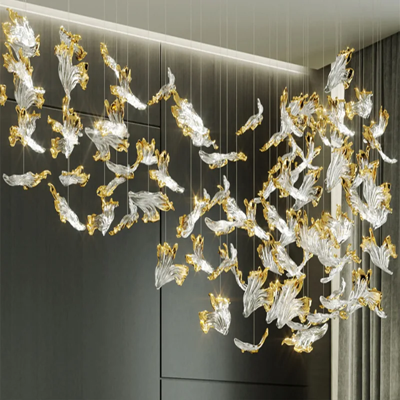 Decorative Chandelier Luxury Crystal Chandeliers Bar Modern Crystal Pendant Chandelier for Hotel Lobby Foyer Stair Restaurant 80