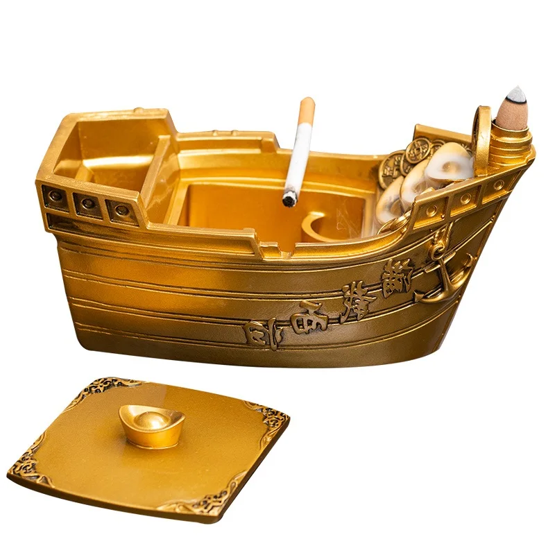 Decorations on the bedroom table, creative resin elephant statue ashtray, decorations on the home table