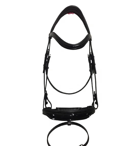 
Horse Raised Leather Bridle with Empty Channel Brow 