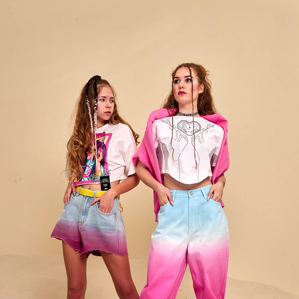 Stilnyashka Latest Spring Autumn Child Fuchsia Cotton Denim Trousers Girls Jeans Pants for Kids