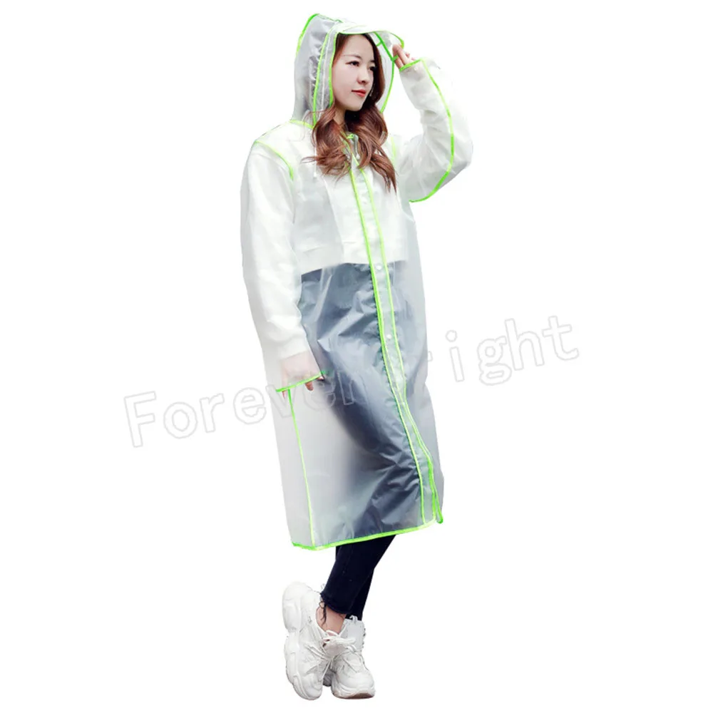 Reusable EVA Raincoat Adult Men Women Waterproof Transparent Rainwear