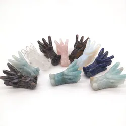 Mess Sale Natural Gemstone Crystal Carving Dragon Head White Crystal Crystal Craft