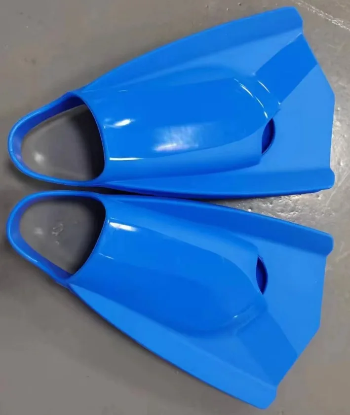 Hot Sale Short Blade Swim Flippers Closed Heel Blue Adults Diving Shoes Swimming Training Fins