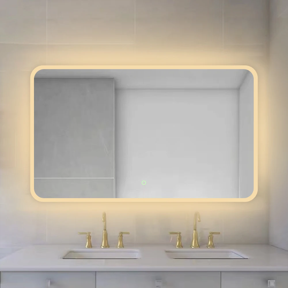 High quality bathroom illuminated vanity mirror with 3000K LED lighting and touch switch