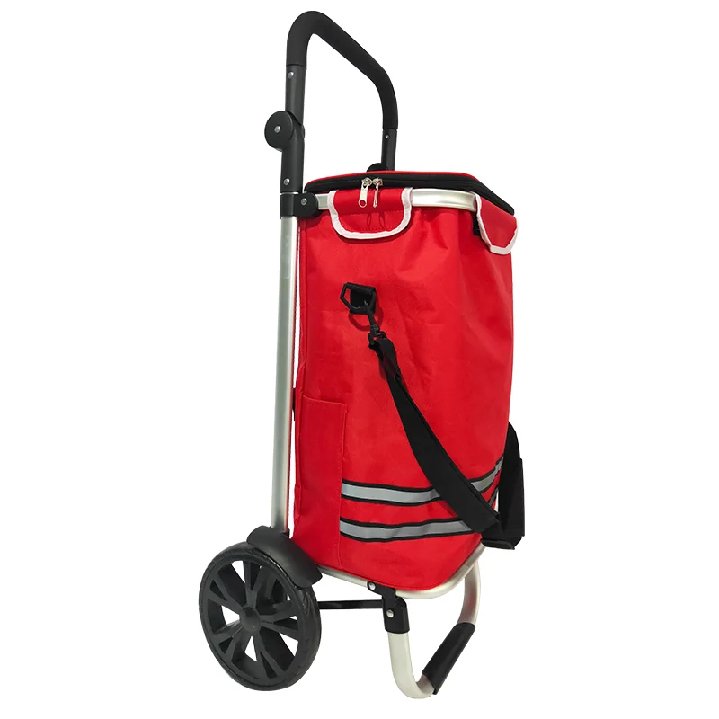 Wholesale Modern Custom Bigger 2 Wheel Foldable Metal Portable Hand Grocery Luggage Trolley Hand Bag Shopping Cart with Wheel