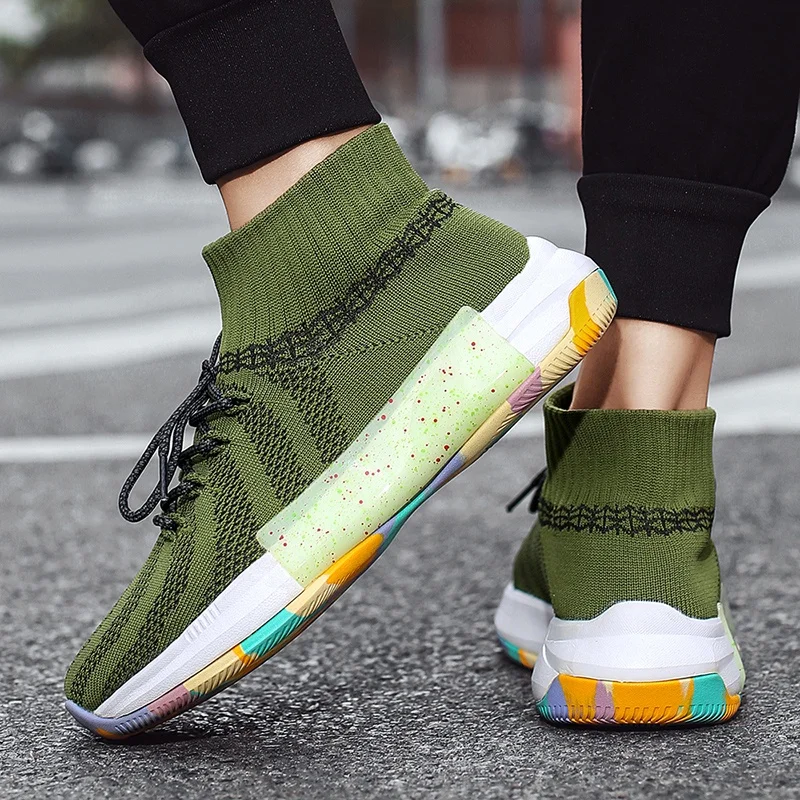 Wholesale Big Size Custom Flat Lightweight Men Shoes Zapatos Deportivos Flying Woven Walking Style Designer Shoes Sneakers