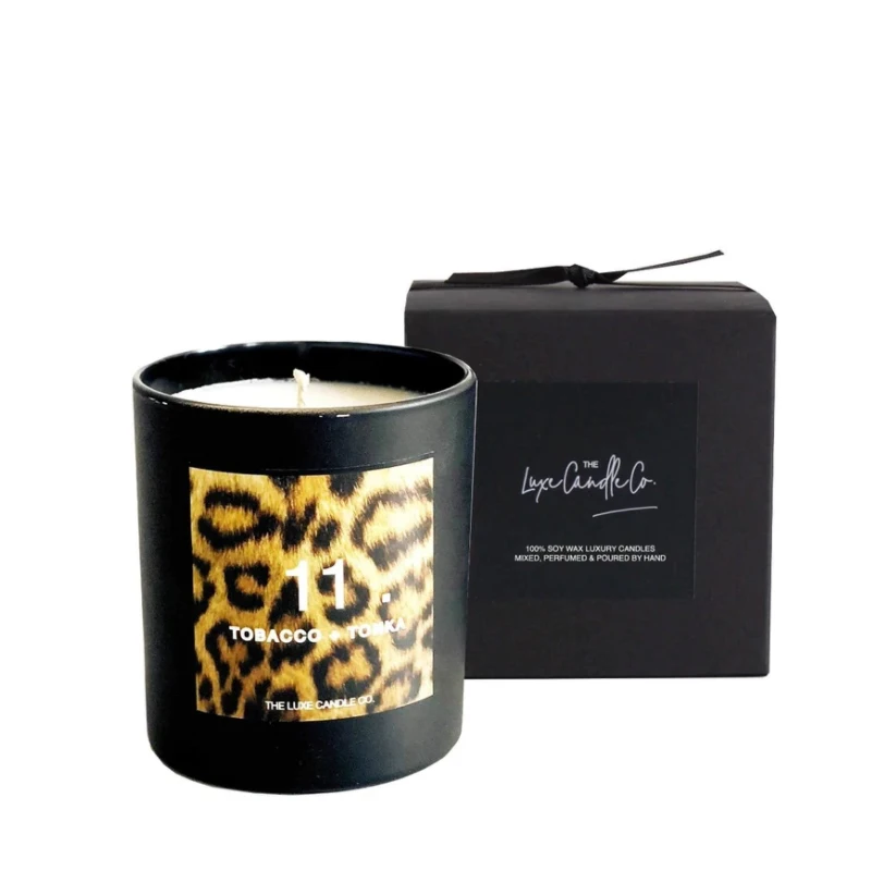 100% natural scented black wax soy matte glass candle jar with logo