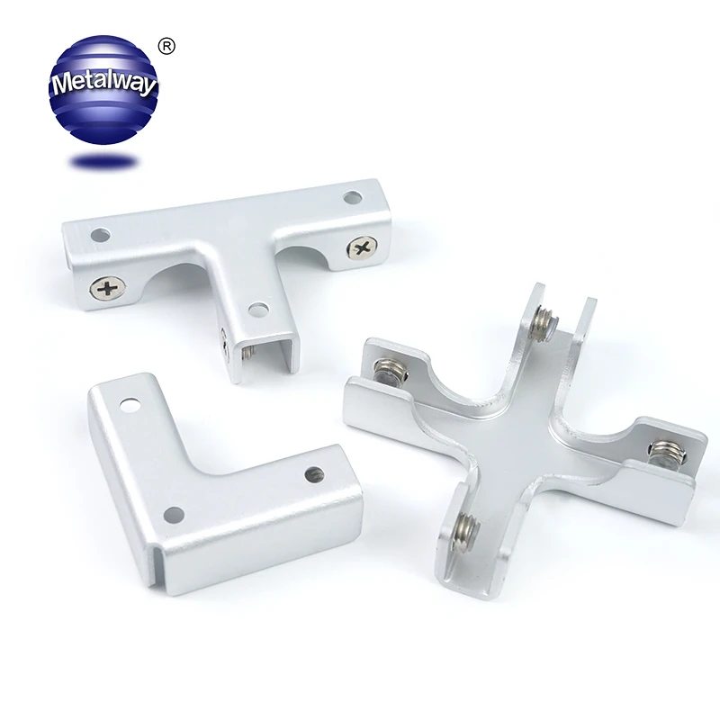 Aquarium Fish Tank Aluminum Alloy  L/T Shape Glass Clamp Building Showcase Glass Wall Holder Clip Cross Glass Panel Bracket