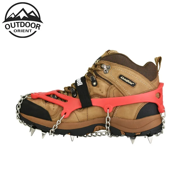 
2020 High Quality Newest Anti-Slip Whole Stainless Steel Chain Silicone Hiking Climbing Ice Grippers Crampons For Shoes Winter 