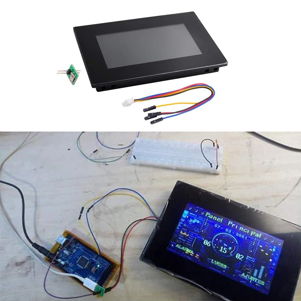 7 inch Enhanced NX8048K070-011C HMI Capacitive Touch Screen TFT LCD Display 800x480 with Enclosure Case for Arduino Raspberry Pi