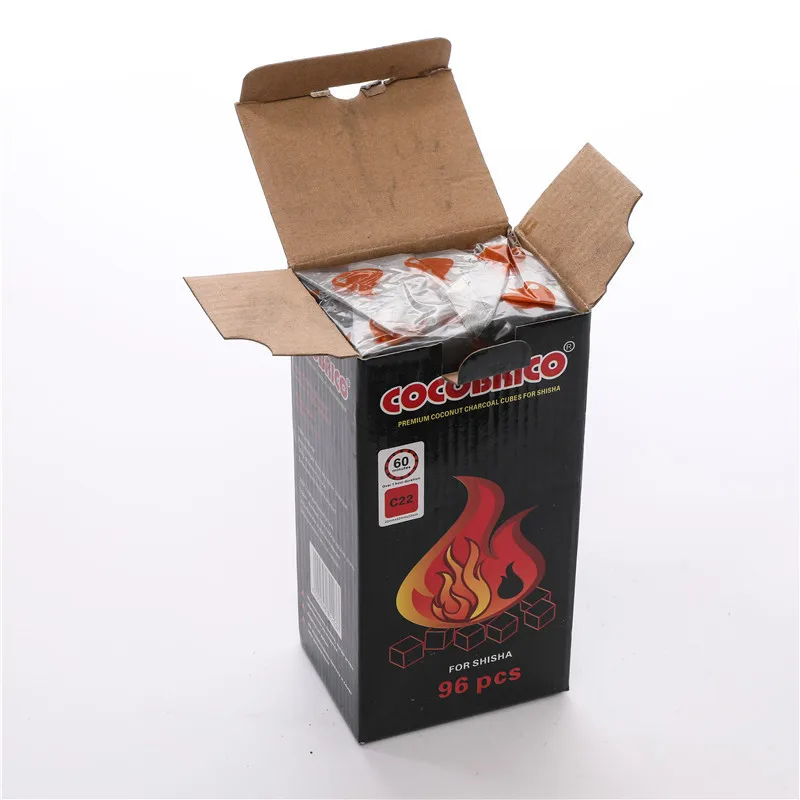 Кальян Cocobrico Charcaol 96 шт. кальян с быстрой подсветкой угольный серебряный натуральный уголь для труб