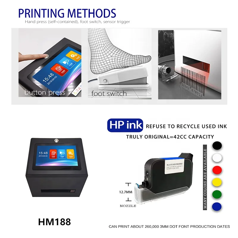 AOKDI 2021 Ceramic Date Code Inkjet Batch Code Printer For Packaging Date Printer Bar Code Inkjet Printer Logo Printing Machine