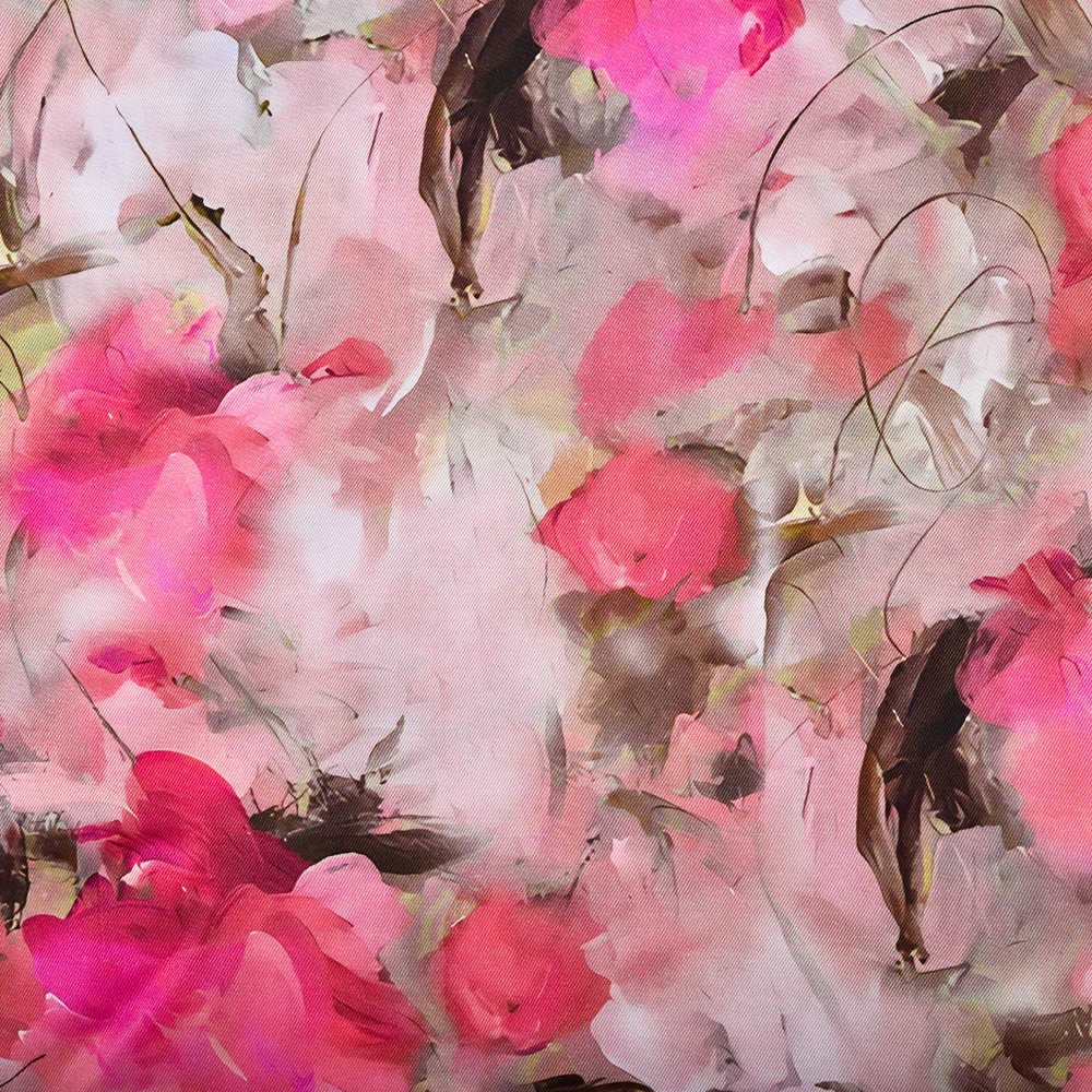 Hot sale digital Floral print 100% viscose rayon challis fabric floral printed for dress