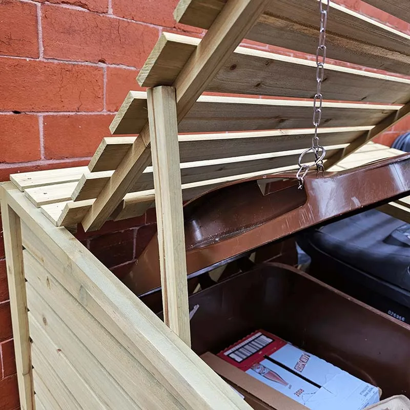 Garden furniture set home garden product duct shed garbage can box storage bin with wood lid