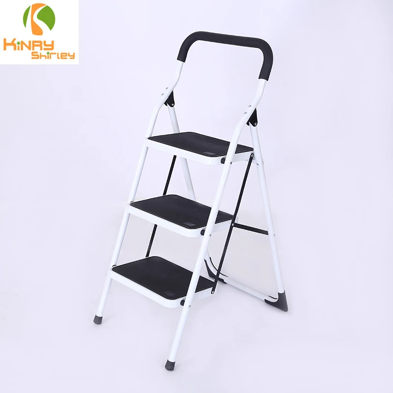 rubber feet 3 step steel safety attic used folding ladder