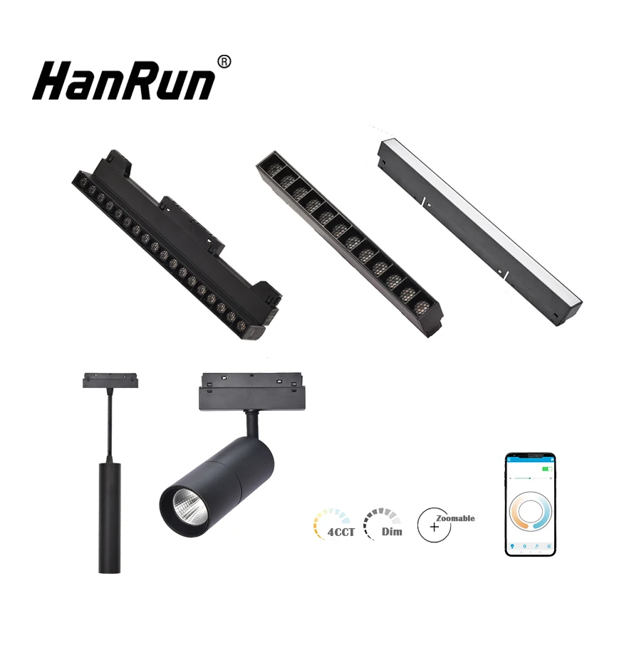 Adjustable Fixtures Housing Connector Ultra Thin Linear System Rail Installation Spot 48V Commercial Led Magnetic Track Light