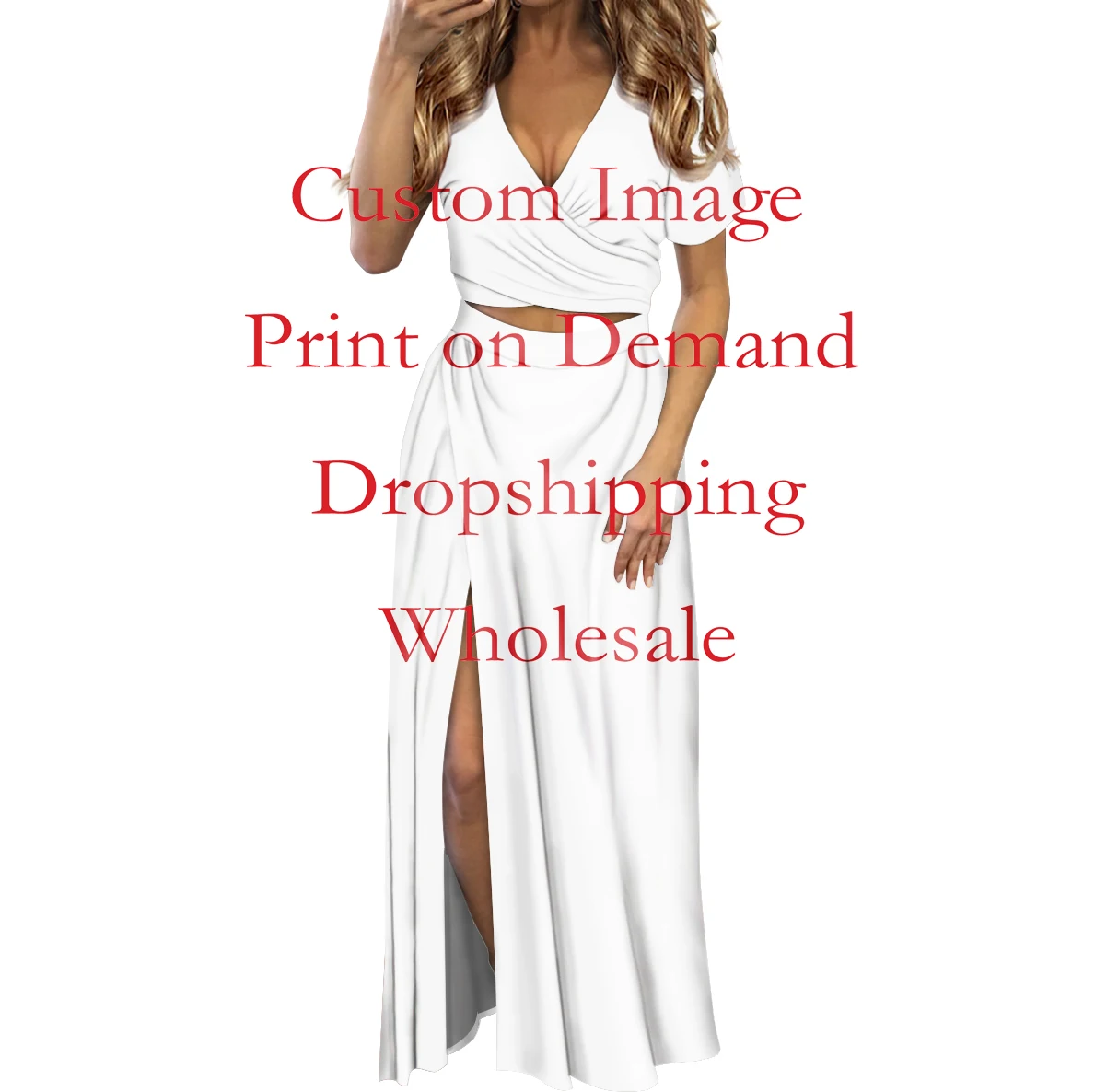 Wholesale Prices Bohemian Boho Hawaiian Monster Leaves Print Suit Dress Customize On Demand Plus Size Casual Split Side Dresses