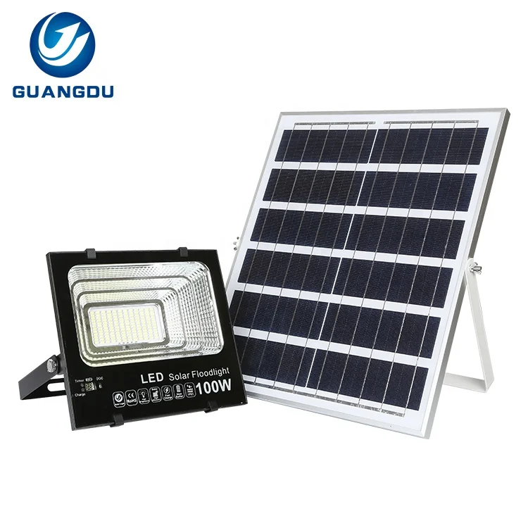 Garden Outdoor Waterproof Ip67 Energy Saving Warm White Aluminum 30 50 100 150 200 300 1000 Watt Led  Solar Flood Light