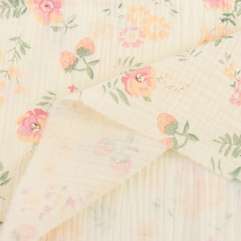 Accept custom printing 100% cotton double gauze muslin fabric for pajamas and blankets