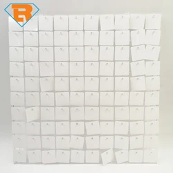 Roche Baby Pink 4D Sequence Clear Grid Transparent Back Shimmer Wall Panels Decoration For Birthday Wedding Background