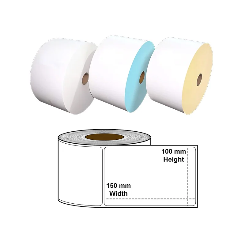 4x6  4xl   50 X 30 58x40 75*50 100x150 Fanfold Transparent Shipping Permanent Hotmelt Adhesive Eco Coated Direct Thermal Labels