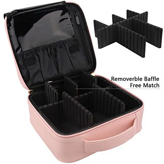 Wholesale makeup cases custom beauty cosmetics pink makeup train case bag