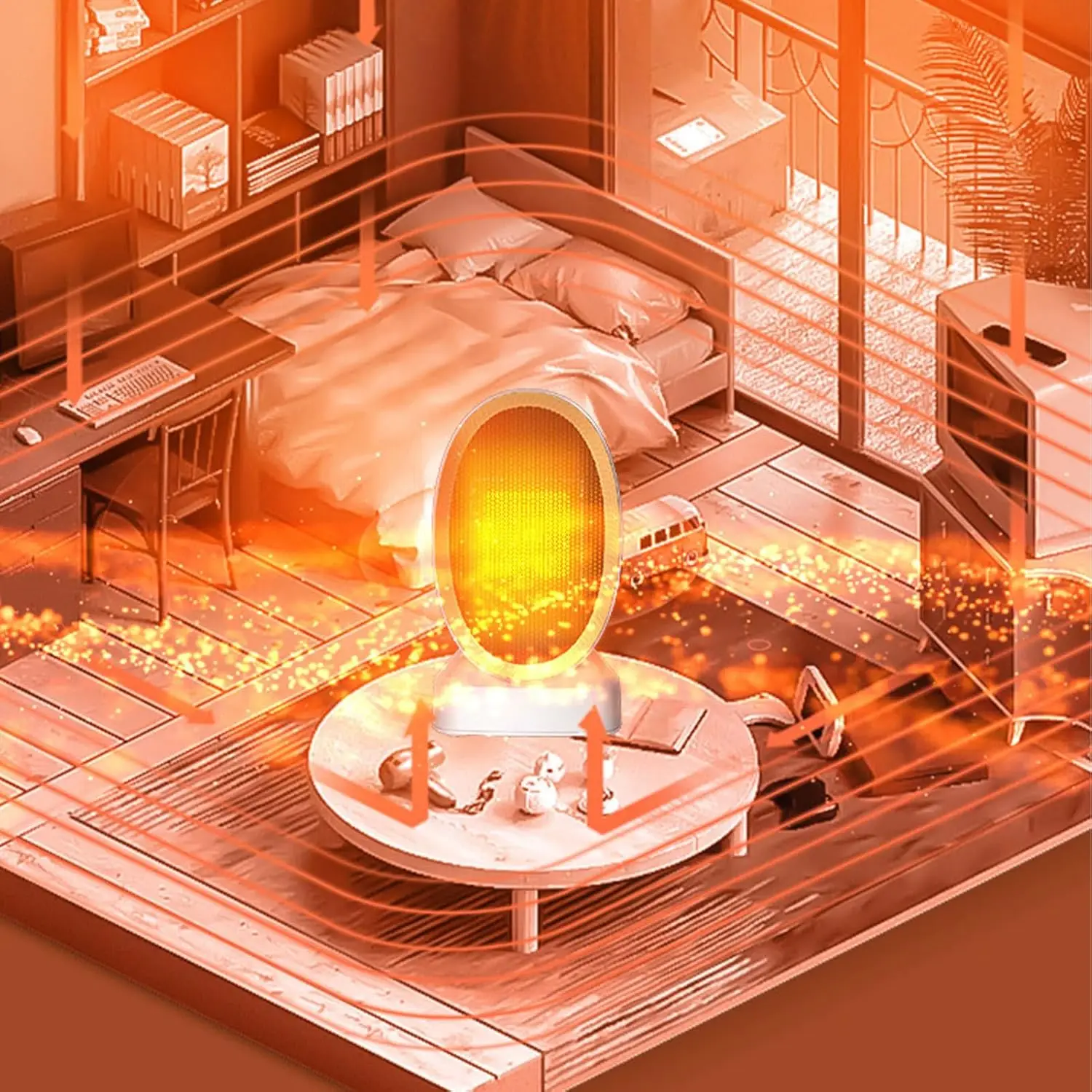 New Arrival Mini Air Conditioner Ptc Heater Fan Portable House Winter Electric Space Heater Electric Fan Heaters For Room