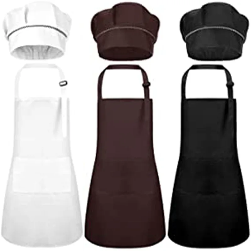 Wholesale Unisex Waterproof Print Chef Work Kids Kitchen Cooking Apron with Pockets Custom Logo