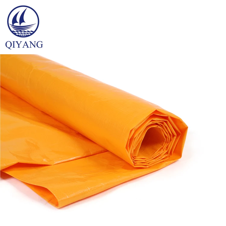 
Orange Waterproof Tent Tarp PP Coated Custom Plastic PE Tarpaulin Woven Fabric for Truck Cover 