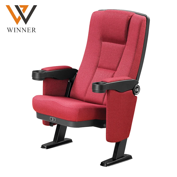 Metal iron reclining vip cinema chair  folded 4d home movie theater seating with cup-holder