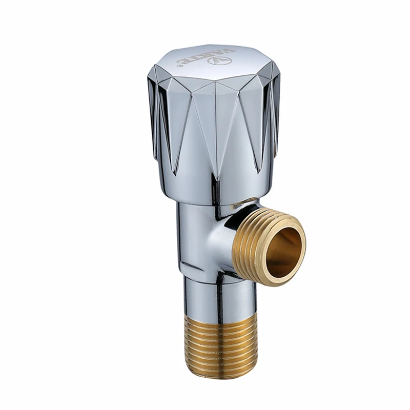 
New Arrival Bath & Shower Faucets Brass Square Angle Stop Cock Seat Valve Golden with NPT thread 