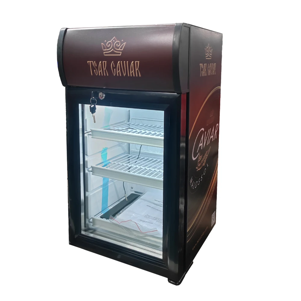 FridgeChina Mini Display Cooling Caviar Table Top Freezer with digital thermostat
