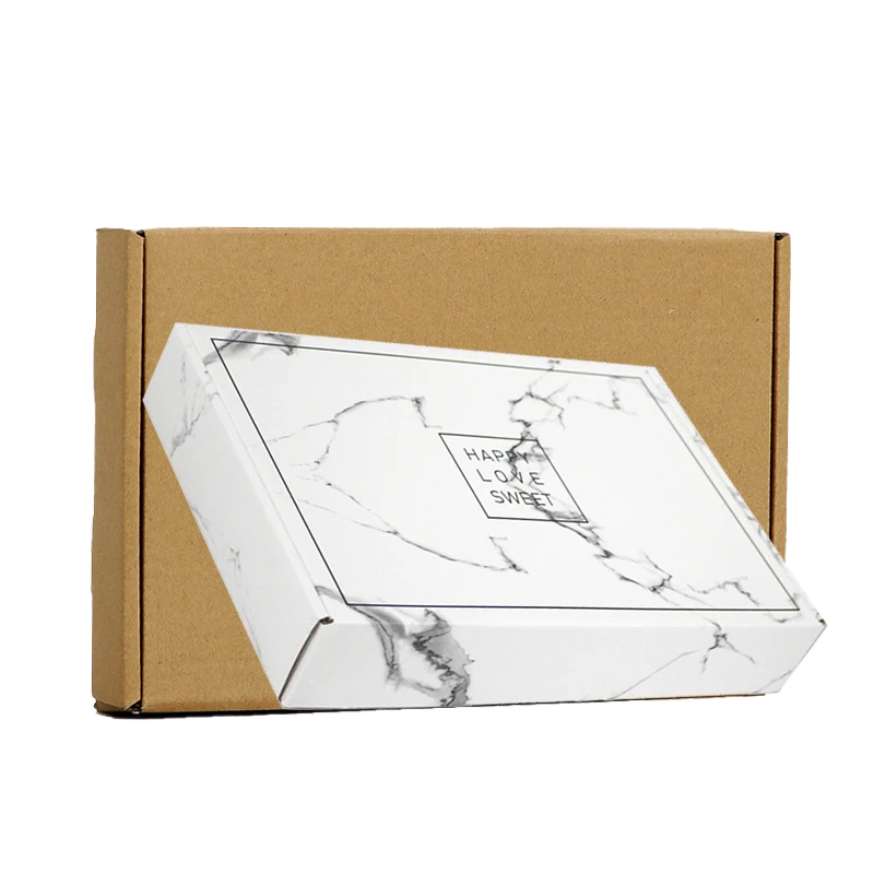 Гофрированная мраморная цветная коробочка с тиснением tuck mailer набор топ коробка Упаковка и доставка коробка оптом