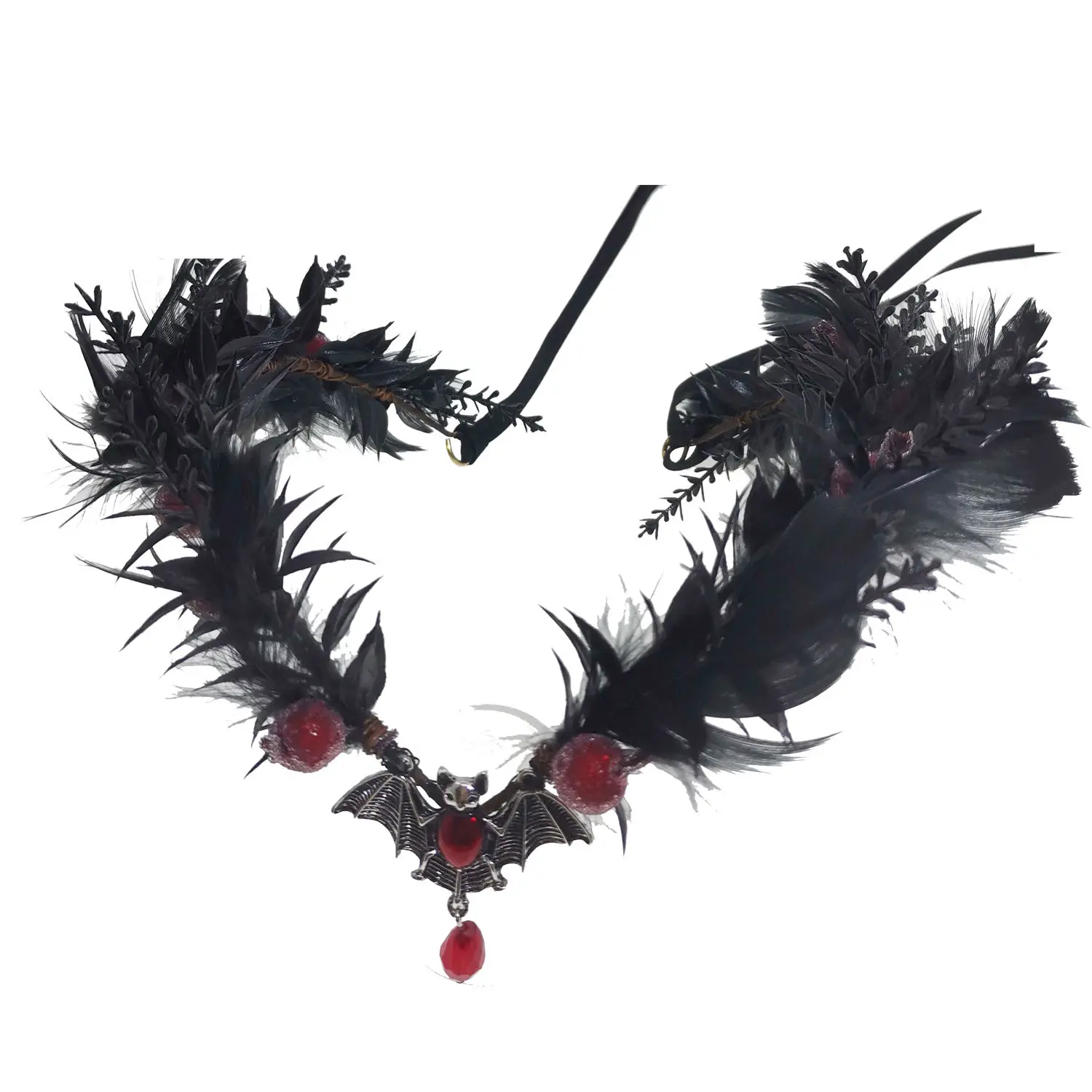 Gothic Vintage Black Feather Bat Snake Spider Tiara Crowns Halloween Christmas Hairband For Women Cosplay Party Hair Accessories