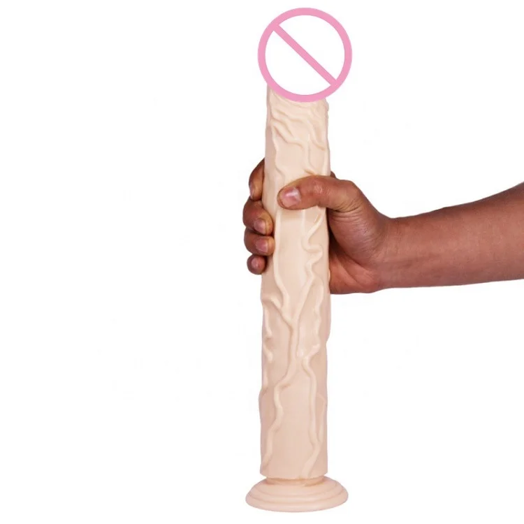 wholesale price 14 inch High-quality PVC Real Man Dildo with Suction Cup Erotic Toys Soft Flesh Color for Female sex toys