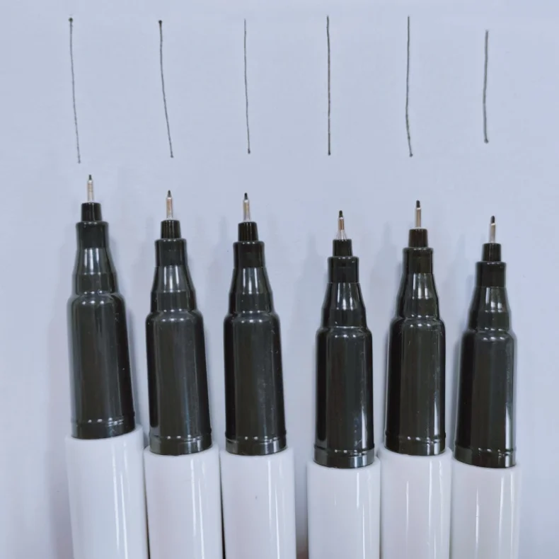 12 kinds of nibs syringe pen black water-based waterproof cartoon drawing hand-drawn very fine students with office art pen